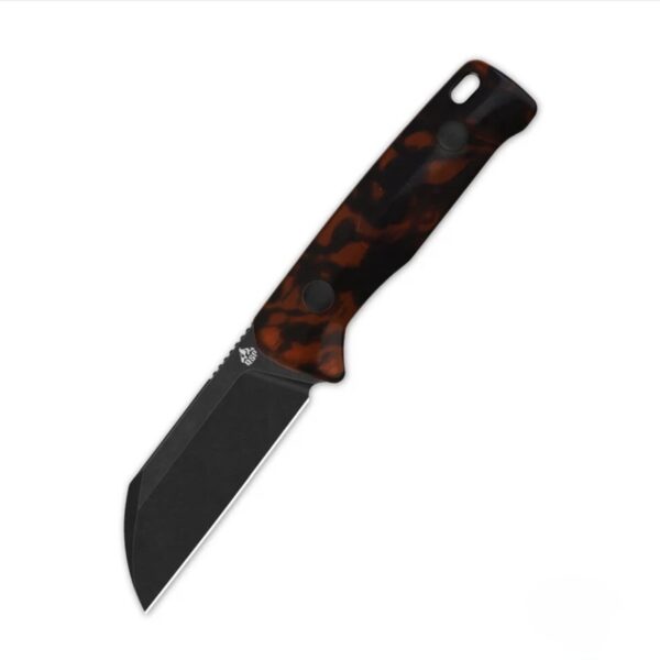QSP Baby Penguin 14C28N blade black Tortoise Resin handle with Clip Slip sheath