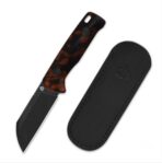 QSP Baby Penguin 14C28N blade black Tortoise Resin handle with Clip Slip sheath - Image 2