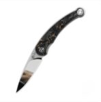 QSP Dolphin Liner Lock Pocket Knife 14C28N Blade Carbon Fiber Handle