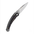 ⁦QSP Dolphin Liner Lock Pocket Knife 14C28N Blade Carbon Fiber Handle⁩ - الصورة ⁦4⁩