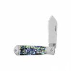 ⁦QSP Jumping Jack Slip Joint Pocket Knife 14C28N blade Abalone Handle⁩ - الصورة ⁦2⁩