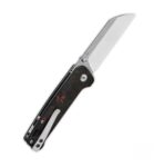 ⁦QSP Penguin V2 Liner Lock Pocket Knife D2 satin blade Red Shredded CF overlay G10 handle⁩ - الصورة ⁦3⁩