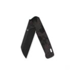 QSP Penguin V2 Liner Lock Pocket Knife D2 black blade Red Shredded CF overlay G10 handle - Image 2