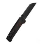QSP Penguin V2 Liner Lock Pocket Knife D2 black blade Red Shredded CF overlay G10 handle - Image 3