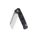 ⁦QSP Penguin V2 Liner Lock Pocket Knife D2 sarin blade Blue Shredded CF overlay G10 handle⁩ - الصورة ⁦4⁩