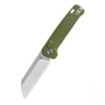 QSP Penguin Glyde Lock Pocket Knife 14C28N Satin Blade OD Green FRN Handle
