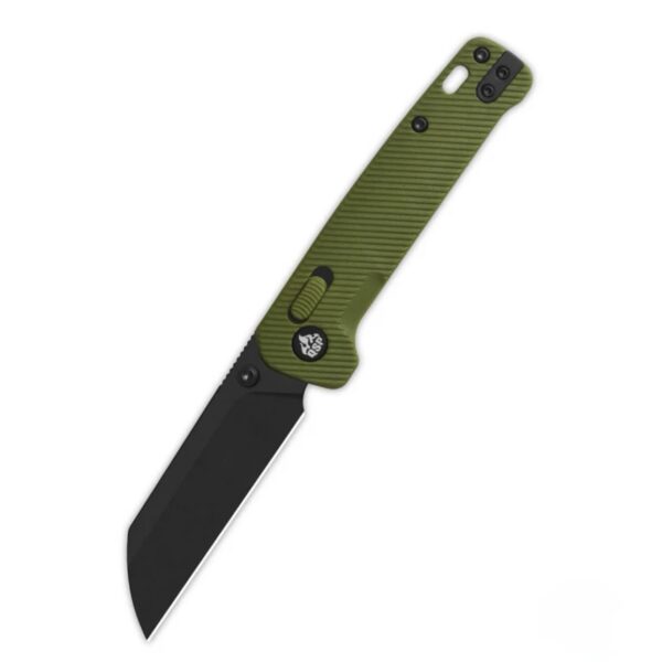 QSP Penguin Glyde Lock Pocket Knife 14C28N Black Blade OD Green FRN Handle
