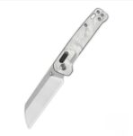 QSP Penguin Glyde Lock Pocket Knife 14C28N Satin Blade G10 with Aluminum Foil Handle