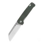 QSP Penguin V2 Liner Lock Pocket Knife D2 Satin Blade Green Micarta Handle