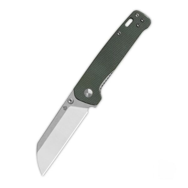 QSP Penguin V2 Liner Lock Pocket Knife D2 Satin Blade Green Micarta Handle