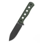 QSP Canary Fixed Blade Knife Cr8Mo2VSi Black Blade Green Micarta Handle
