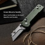 U1 Pro Green Micarta Multitool Utility Knife SK5 Steel with Folding Screwdriver - Image 2
