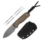 Kizer Drop Bear Fix 14C28N Burlap Micarta