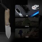 ⁦Kizer Drop Bear Fix 14C28N Burlap Micarta⁩ - الصورة ⁦9⁩