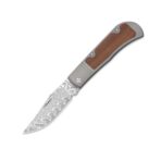 Kizer Trestle Damascus Titanium & Mkuruti Wood - Image 3