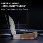 Kizer Trestle Damascus Titanium & Mkuruti Wood - Image 4