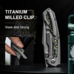 ⁦Kizer Feweed S90V Titanium+ Fat Carbon（Toxic Storm）⁩ - الصورة ⁦7⁩