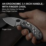 ⁦Kizer Microbe Kizer Button Liner Lock Micarta With Vortex Pattern 14C28N⁩ - الصورة ⁦4⁩