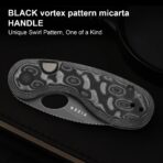 ⁦Kizer Microbe Kizer Button Liner Lock Micarta With Vortex Pattern 14C28N⁩ - الصورة ⁦7⁩