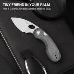 ⁦Kizer Microbe Kizer Button Liner Lock Norplex UltreX Micarta 14C28N⁩ - الصورة ⁦4⁩
