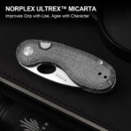 ⁦Kizer Microbe Kizer Button Liner Lock Norplex UltreX Micarta 14C28N⁩ - الصورة ⁦5⁩