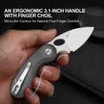 ⁦Kizer Microbe Kizer Button Liner Lock Norplex UltreX Micarta 14C28N⁩ - الصورة ⁦7⁩