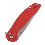 ⁦KANSEPT ACCIPITER | BUTTON LOCK | RED ANODIZED ALUMINUM WITH DIAMOND TEXTURE | 3.53" 14C28N BLADE |⁩ - الصورة ⁦4⁩