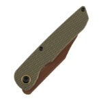 ⁦KANSEPT NETTLE | LINER LOCK | OLIVE GREEN G10 WITH DIAMOND PATTERN |3.28" 154CM BLADE | D. SHARON DESIGN⁩ - الصورة ⁦4⁩