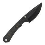 KANSEPT FLANK FIXED BLADE SHRED CARBON FIBER HANDLE (3.69'' BLACK STONEWASHED D2 BLADE) TUFFKNIVES DESIGNED