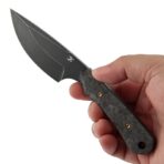 ⁦KANSEPT FLANK FIXED BLADE SHRED CARBON FIBER HANDLE (3.69'' BLACK STONEWASHED D2 BLADE) TUFFKNIVES DESIGNED⁩ - الصورة ⁦4⁩