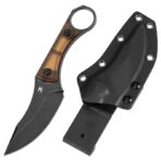 ⁦KANSEPT NIKO FIXED KNIFE AMBER PEI HANDLE (3.54'' BLACKWASH D2 BLADE ) WITH SHEATH MARCO KNIVES DESIGN -⁩ - الصورة ⁦3⁩