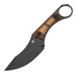 KANSEPT NIKO FIXED KNIFE AMBER PEI HANDLE (3.54'' BLACKWASH D2 BLADE ) WITH SHEATH MARCO KNIVES DESIGN -