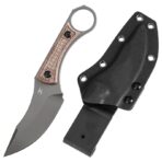 KANSEPT NIKO FIXED KNIFE BROWN MICARTA WITH FRAG PATTERNHANDLE (3.54''D2 BLADE ) WITH SHEATH MARCO KNIVES DESIGN - Image 3
