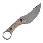 KANSEPT NIKO FIXED KNIFE BROWN MICARTA WITH FRAG PATTERNHANDLE (3.54''D2 BLADE ) WITH SHEATH MARCO KNIVES DESIGN - Image 2