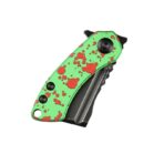 ⁦KANSEPT MINI KORVID FLIPPER KNIFE ZOMBIE GREEN ANODIZED ALUMINUM HANDLE (1.45'' 154CM BLADE) KOCH TOOLS DESIGN⁩ - الصورة ⁦3⁩