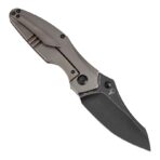 ⁦KANSEPT BABA YAGA THUMB STUDS BRONZE ANODIZED TITANIUM HANDLE (3.06''CPM 20CV BLADE ) SPARROW KNIFE DESIGN⁩ - الصورة ⁦3⁩