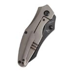 ⁦KANSEPT BABA YAGA THUMB STUDS BRONZE ANODIZED TITANIUM HANDLE (3.06''CPM 20CV BLADE ) SPARROW KNIFE DESIGN⁩ - الصورة ⁦5⁩