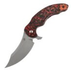 KANSEPT GILGAMESH FLIPPER MARSVALLEY FATCARBON FIBER WITH BEADBLASTED TITANIUM HANDLE ( 3.75" CPM S35VN BLADE) ANDREAS GOLTZ DESIGNED