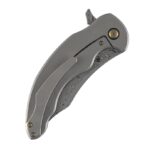 KANSEPT GILGAMESH FLIPPER SHRED CARBON FIBER WITH BEADBLASTED TITANIUM HANDLE ( 3.75" DAMASCUS BLADE) ANDREAS GOLTZ DESIGNED - Image 5