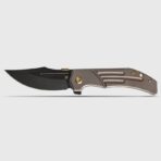 KANSEPT ORION LIMITED VERSION FLIPPER BRONZE ANODIZED TITANIUM HANDLE (3.07" BLACKWASH CPM S35VN WITH CNC MILLING BLADE) JB STOUT DESIGN