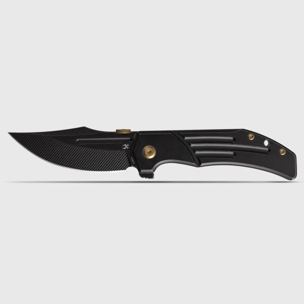 KANSEPT ORION LIMITED VERSION FLIPPER BLACKWASH TITANIUM HANDLE (3.07" BLACKWASH CPM S35VN WITH CNC MILLING BLADE) JB STOUT DESIGN