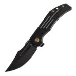 ⁦KANSEPT ORION LIMITED VERSION FLIPPER BLACKWASH TITANIUM HANDLE (3.07" BLACKWASH CPM S35VN WITH CNC MILLING BLADE) JB STOUT DESIGN⁩ - الصورة ⁦3⁩