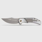 KANSEPT ORION LIMITED VERSION FLIPPER BRONZE ANODIZED AND MACHINE SATIN TITANIUM HANDLE (3.07" MACHINE SATIN CPM S35VN WITH CNC MILLING BLADE) JB STOUT DESIGN