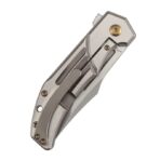 ⁦KANSEPT ORION LIMITED VERSION FLIPPER BRONZE ANODIZED AND MACHINE SATIN TITANIUM HANDLE (3.07" MACHINE SATIN CPM S35VN WITH CNC MILLING BLADE) JB STOUT DESIGN⁩ - الصورة ⁦6⁩