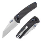 ⁦KANSEPT MAIN STREET THUMB STUDS/ CROSSBAR LOCK KINFE TWILL CARBON FIBER G10 HANDLE (3.36'' 154CM BLADE) DIRK PINKERTON DESIGN⁩ - الصورة ⁦2⁩