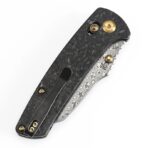 KANSEPT MAIN STREET THUMB STUDS/CROSSBAR LOCK KNIFE SHRED CARBON FIBER HANDLE(3.36''DAMASCUS BLADE) DIRK PINKERTON DESIGN- - Image 5