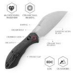 Batwing Plus-BM Crossbar Lock Folding Pocket Knife,3.4'' 14C28N Steel Blade,Micarta Handle - Image 3