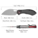 Batwing Plus-BM Crossbar Lock Folding Pocket Knife,3.4'' 14C28N Steel Blade,Micarta Handle - Image 4