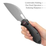 Batwing Plus-BM Crossbar Lock Folding Pocket Knife,3.4'' 14C28N Steel Blade,Micarta Handle - Image 2