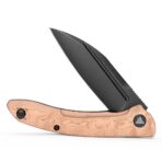 ⁦TRIVISA Cuckoo-CU TY30-CU-14 – 3.37" 14C28N Sheepfoot Liner Lock Knife with Copper Foil Handle⁩ - الصورة ⁦5⁩